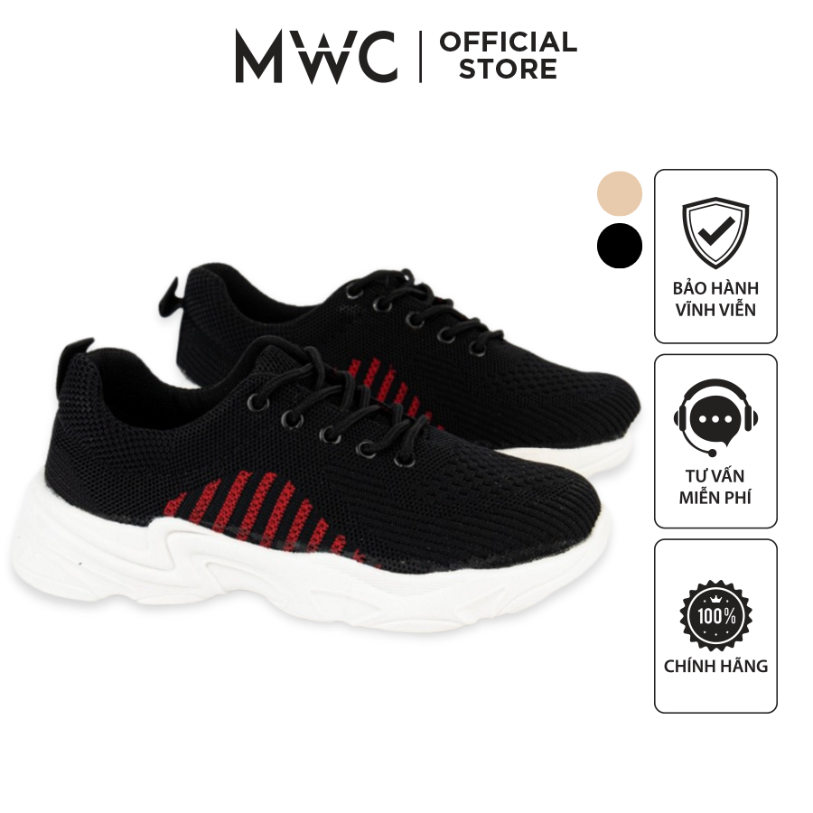 Giày Thể Thao Nữ MWC Đế Bằng Sneaker Vải Thoáng Khí Siêu Êm NUTT- 0651