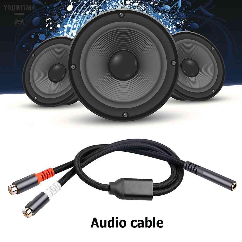 Cáp ChuyểN ĐổI Âm Thanh RCA 1 Sang 2-0.3m 3.5mm Chuyên DụNg