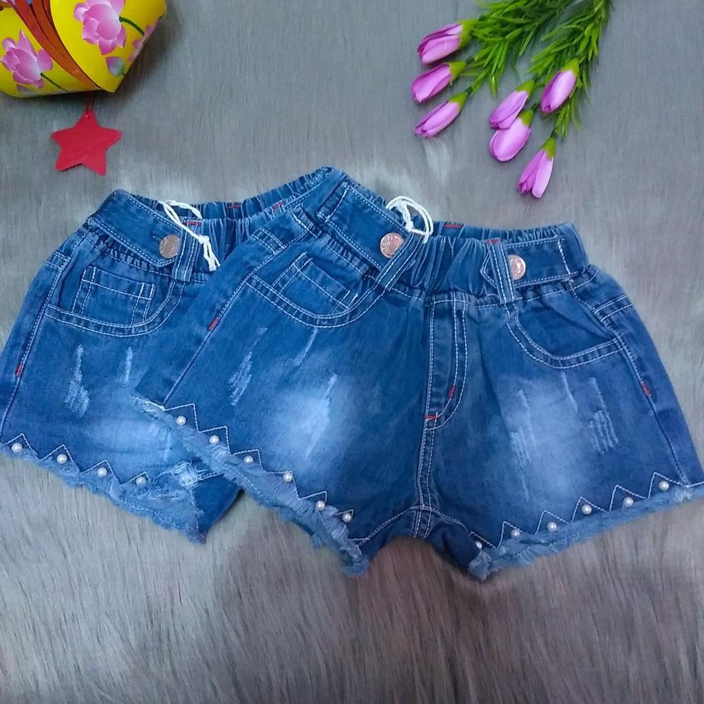 Quần Short Jean Bé Gái Đính Ngọc siêu sang