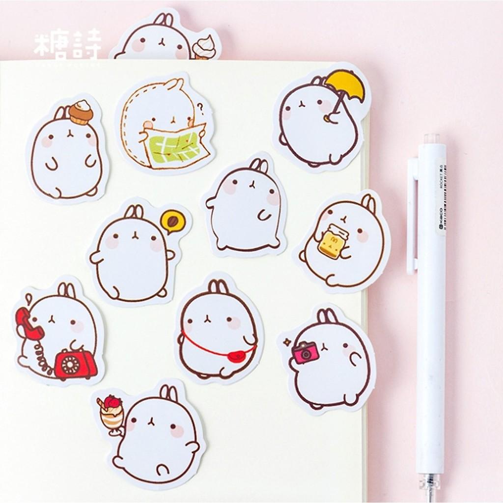 Hộp 45 Miếng Nhãn Dán Sticker Trang Trí Molang