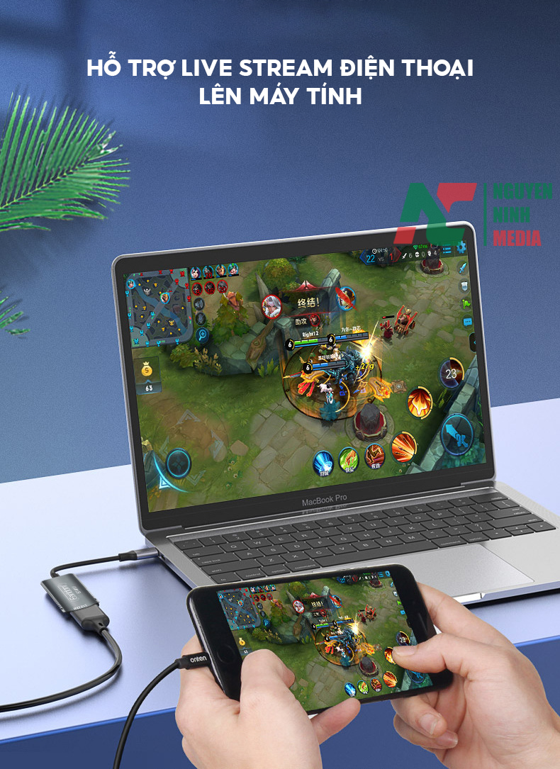 Bộ Chuyển HDMI to USB Video Capture Earldom W16 - Hỗ Trợ Live Stream, Ghi Hình Từ Điện Thoại, Camera, PS4, XBOX - Hàng Chính Hãng