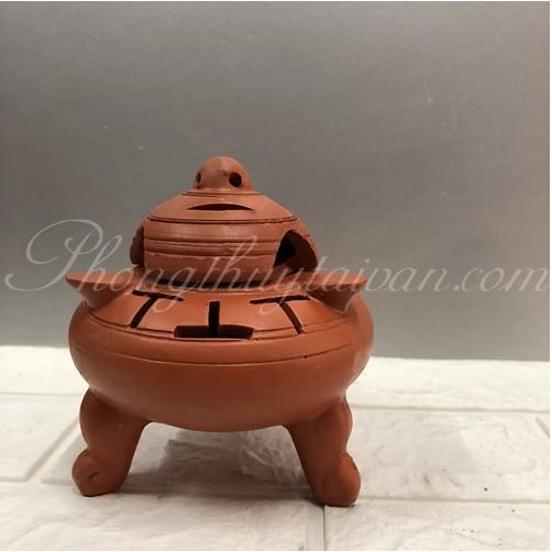 Lư xông Bột,xông Nụ trầm gốm Sứ Nâu