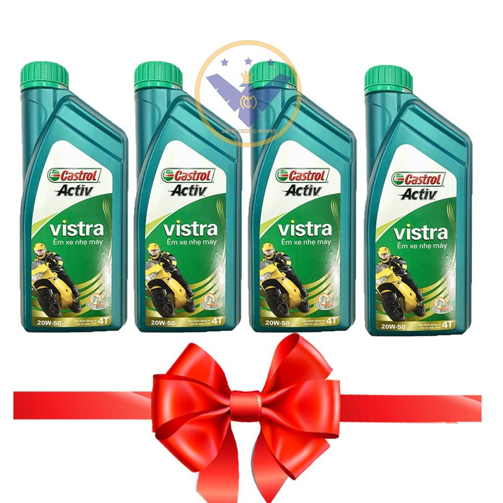 COMBO 4 Dầu xe máy Castrol Activ Vistra 20w50 0.8l