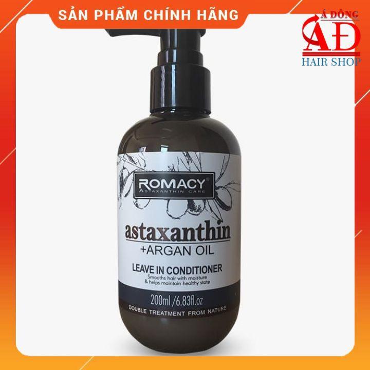[+Tặng mũ trùm] KEM XẢ KHÔ ROMACY ASTAXANTHIN ARGAN OIL GIỮ NẾP SUÔN MƯỢT 200ml