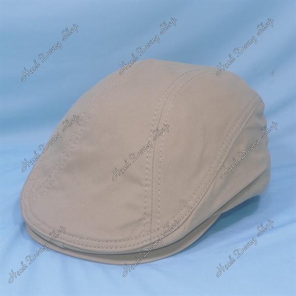 Nón mỏ vịt nón beret có nút đóng ở kết có khóa tăng giảm size dành cho người lớn không có logo - Kaki Vàng