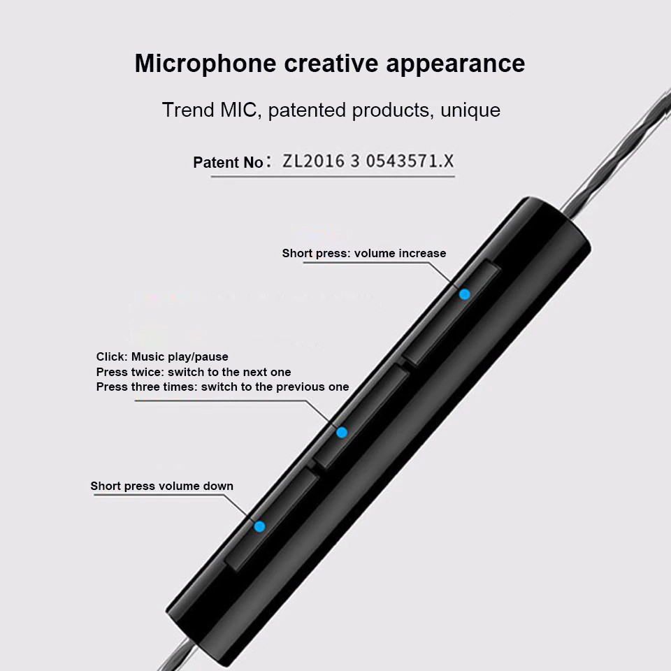 Tai Nghe Nhét Tai Có Mic, Lõi Kép, Siêu Bass Hifi Âm Thanh Hay Tặng Kèm 2 Đầu Mút Thay Thế - Hàng Chính Hãng