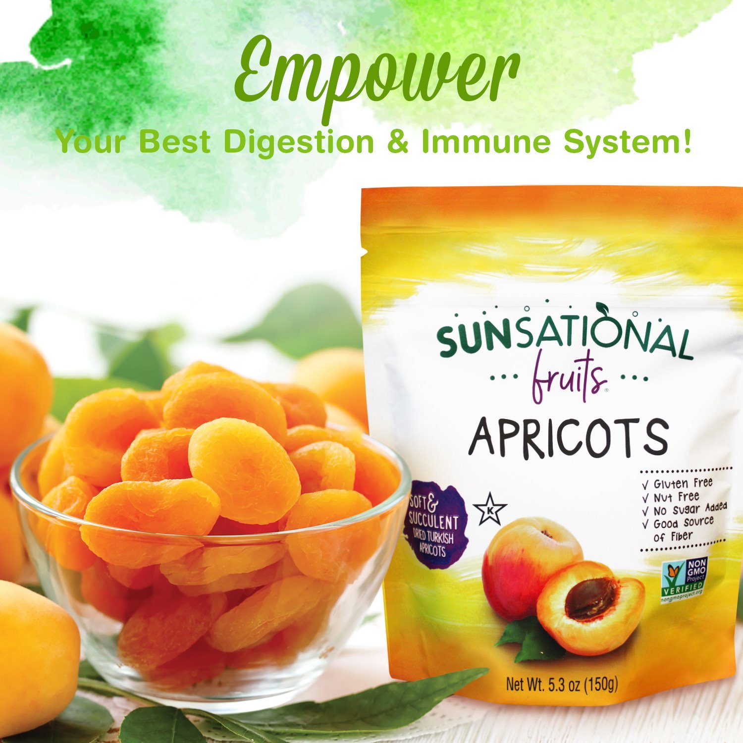Quả Mơ Giòn Sấy Khô (150g) - Sunsational Fruits Apricots (150g) - không thêm đường, nhiều chất xơ, không chất bảo quản