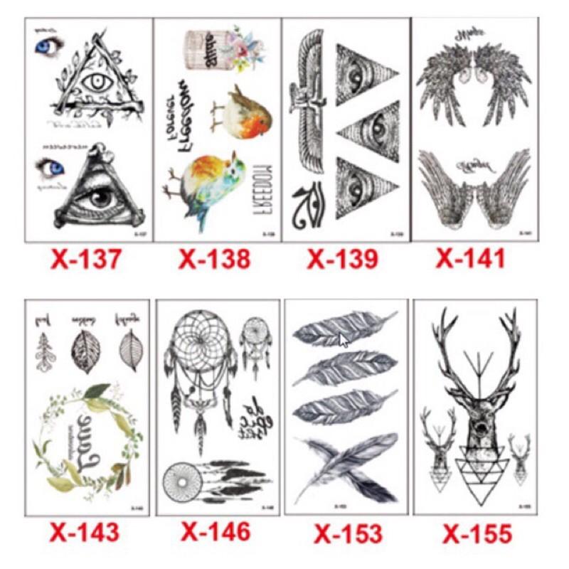 COMBO 3 tấm mini tatto Bộ Nhiều Mẫu anime Hình Xăm Dán, Hình Xăm mini Tattoo Cao Cấp hình xăm 3d