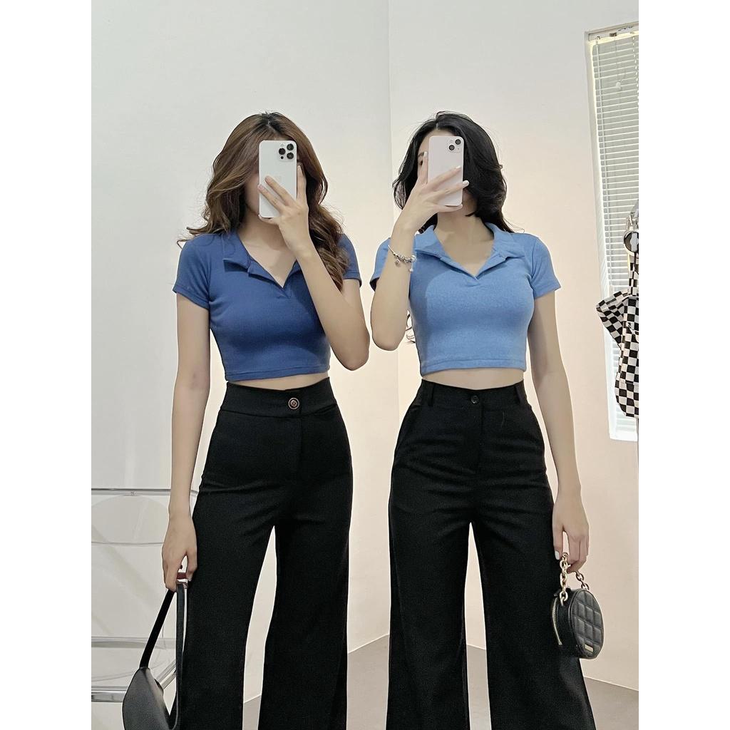 Quần vải tây ống suông nữ lưng cao ôm body tôn dáng dài 100cm kiểu dáng Hàn Quốc.M-8045