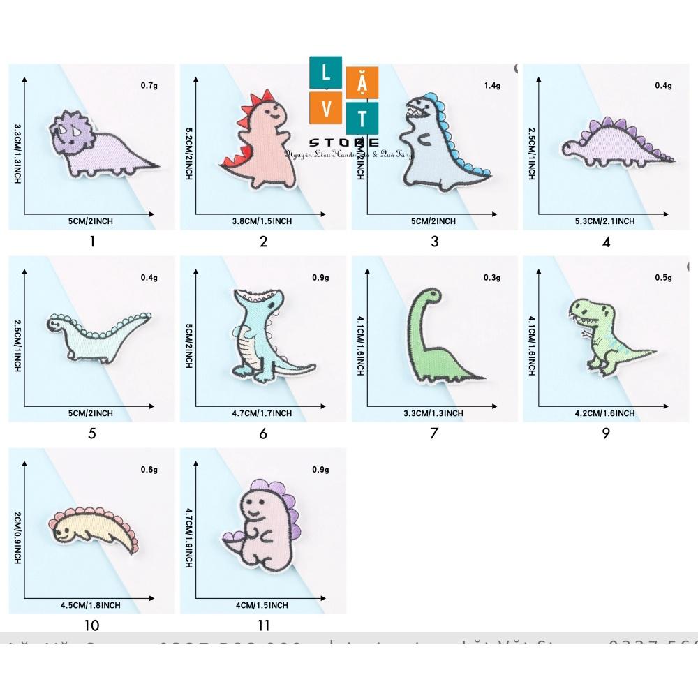 Patch ủi quần áo KHỦNG LONG TÍ HON cực kì dễ thương, dán Vali, tủ lạnh, Sticker miếng dán cá tính, xinh xắn...