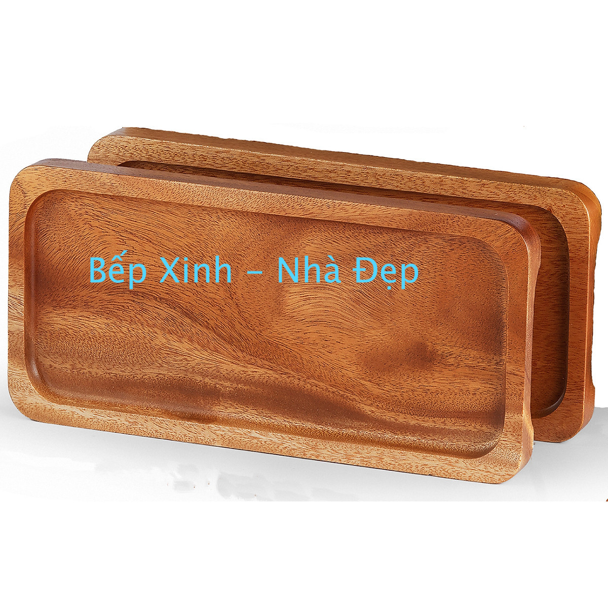 KHAY CHỮ NHẬT BẰNG GỖ XÀ CỪ NGUYÊN KHỐI CÓ 2 MÀU KT 30.5 x 12.7 x 2cm