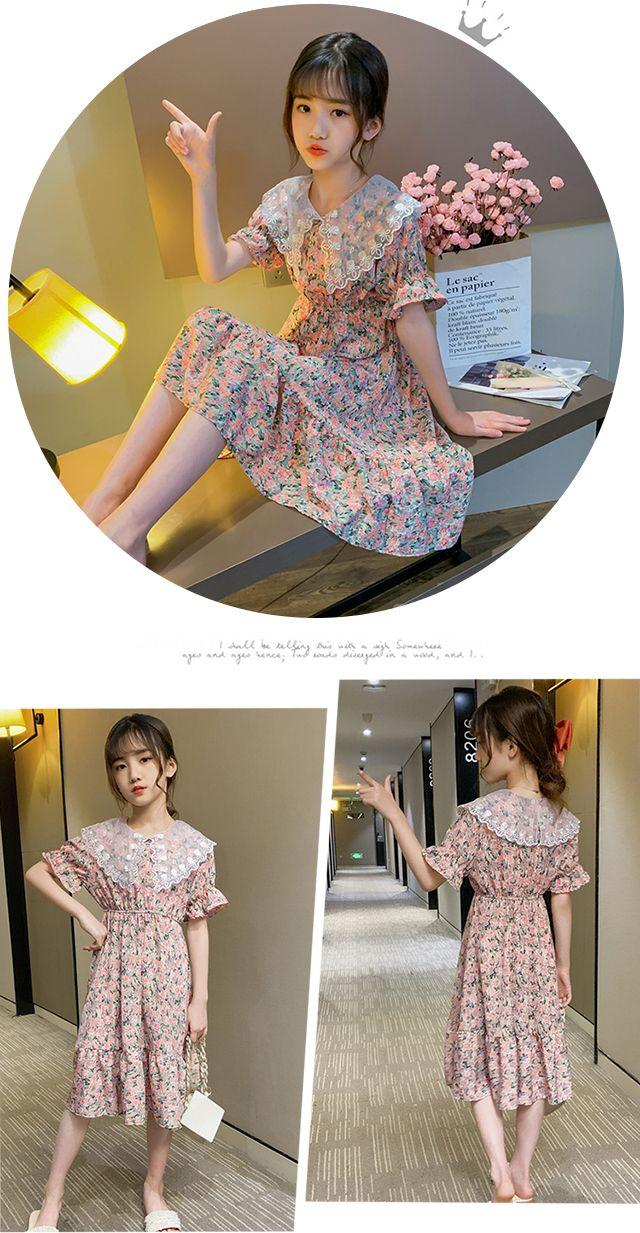 DONGSHOP HOT Cô gái ăn mặc mùa hè trang phục mùa hè 2022 tây váy công chúa cô gái hoa đầm đầm chiffon váy mùa hè