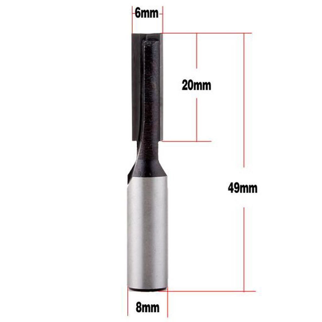 2 Pieces Carbide Straight Dado Router Bit Wood Milling Cutter Woodworking Tool 8