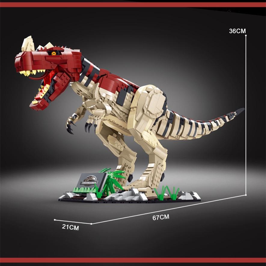 Đồ chơi Lắp ráp Khủng long ăn thịt chân thú Ceratosaurus, Gaomisi 2012 Xếp hình thông minh, Nhựa ABS an toàn