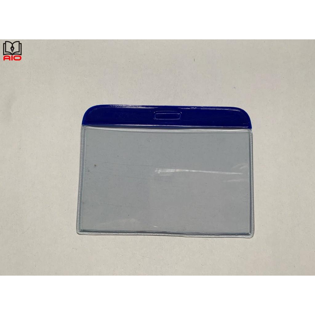 Bảng tên ngang nhựa cứng viền xanh 7x10 cm