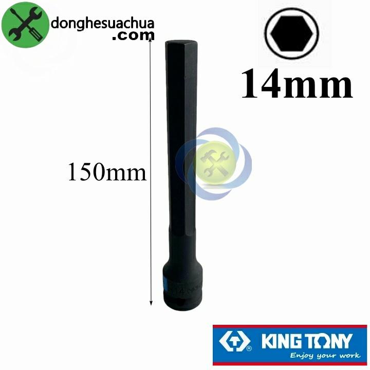 Tuýp lục giác đen 14mm Kingtony 407514 loại 1/2 dài 150mm