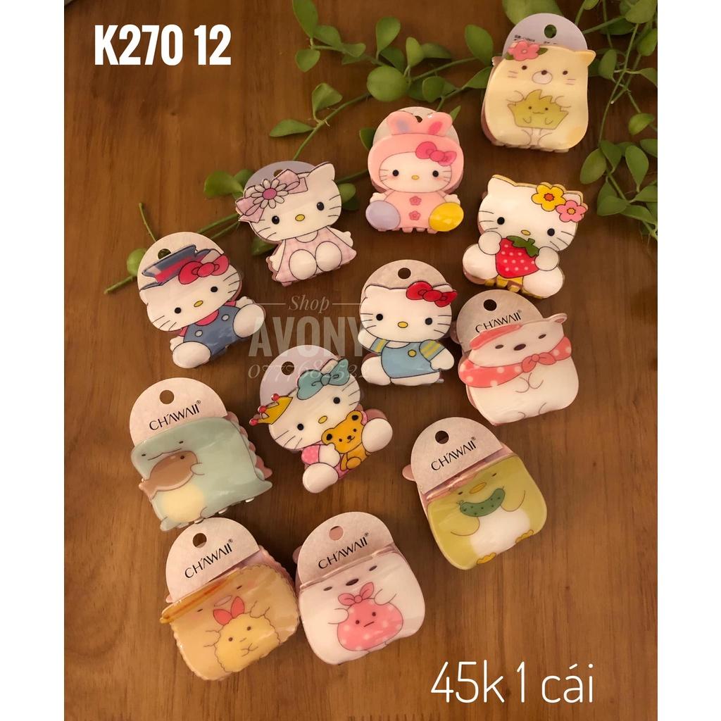 1 kẹp tóc - Gắp tóc hình hoạt hình cao cấp, cặp 1/2 tóc hình thú bóng kitty, khủng long