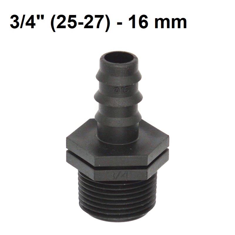 10 bộ Khởi thủy TKR-3416 Ren 27 ra ống Φ16 mm, Khởi thủy cho dây PVC PE HDPE LDPE