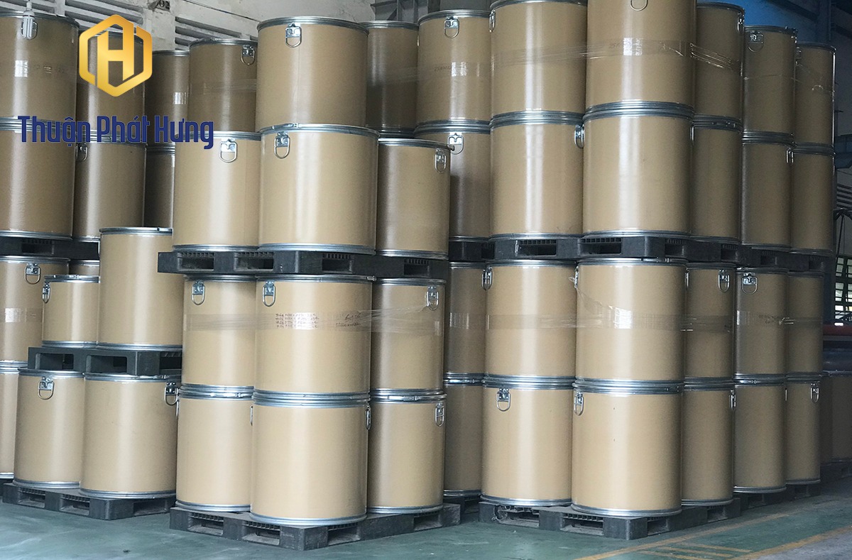 1 Thùng Giấy Tròn Các Tông Carton Fiber Drum 405x495mm Chứa Thực Phẩm Cà Phê Hạt Điều Tiêu Gạo Các Dạng Bột Phụ Gia