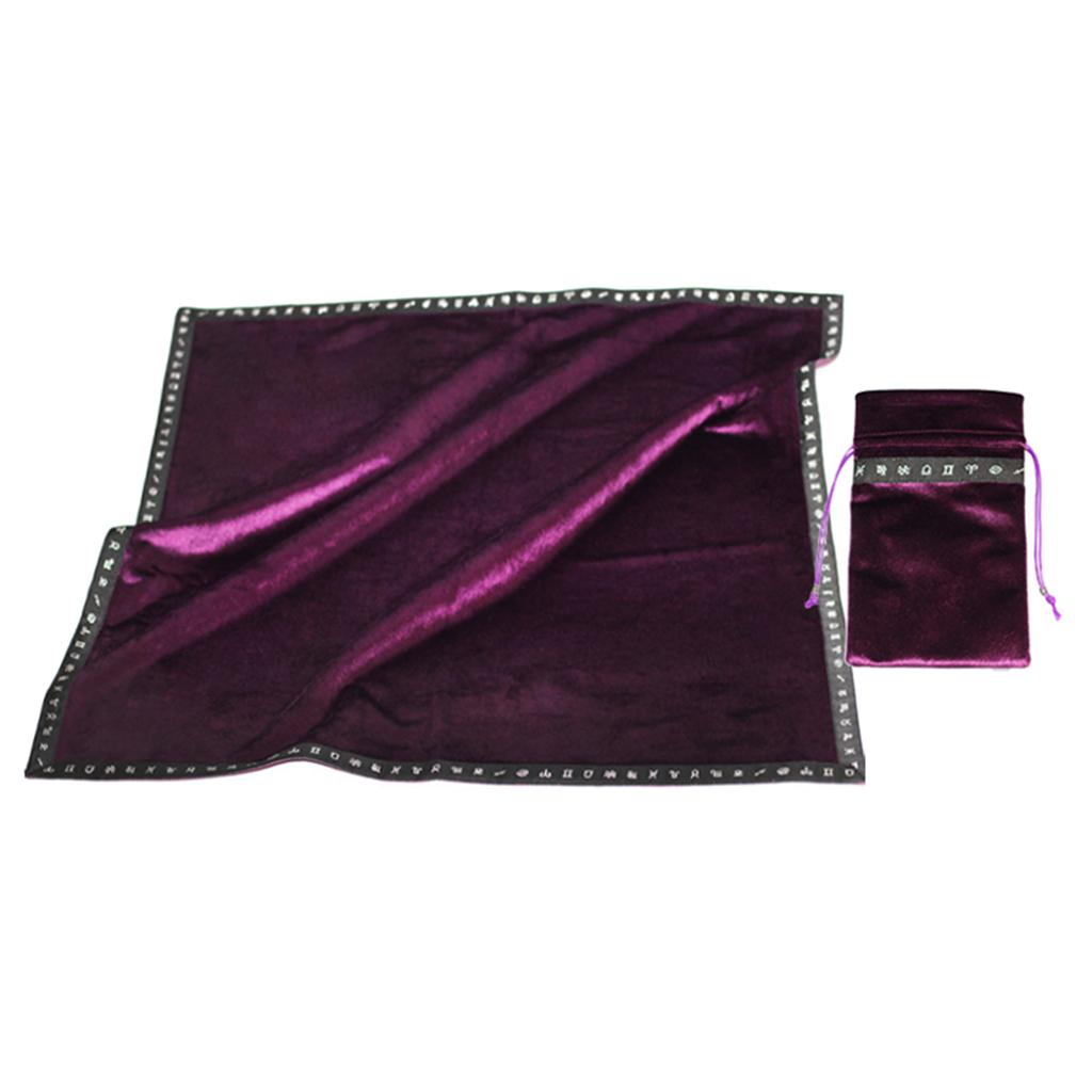 Elegant Astrology Altar Tarot Table Cloth Divination Soft Velvet Cloth Pouch