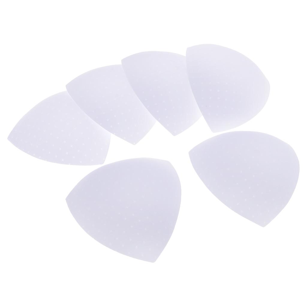 2x3 Pairs Triangle Sewing In Insert Foam Soft Cup Removable Padded White