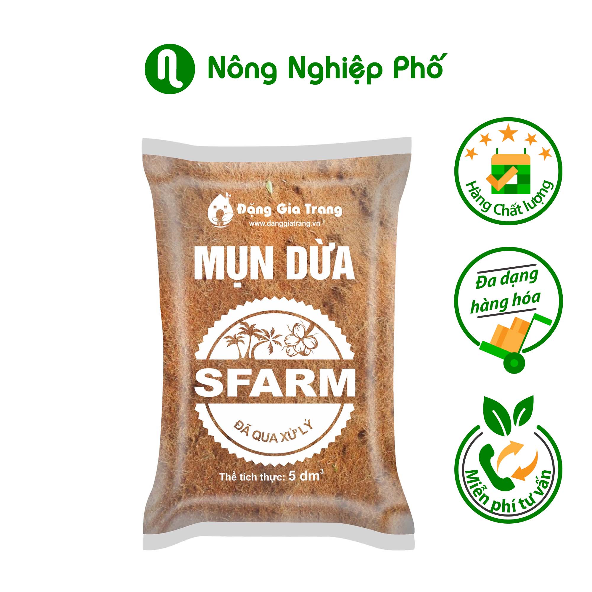 Giá thể mụn dừa đã qua xử lý Sfarm