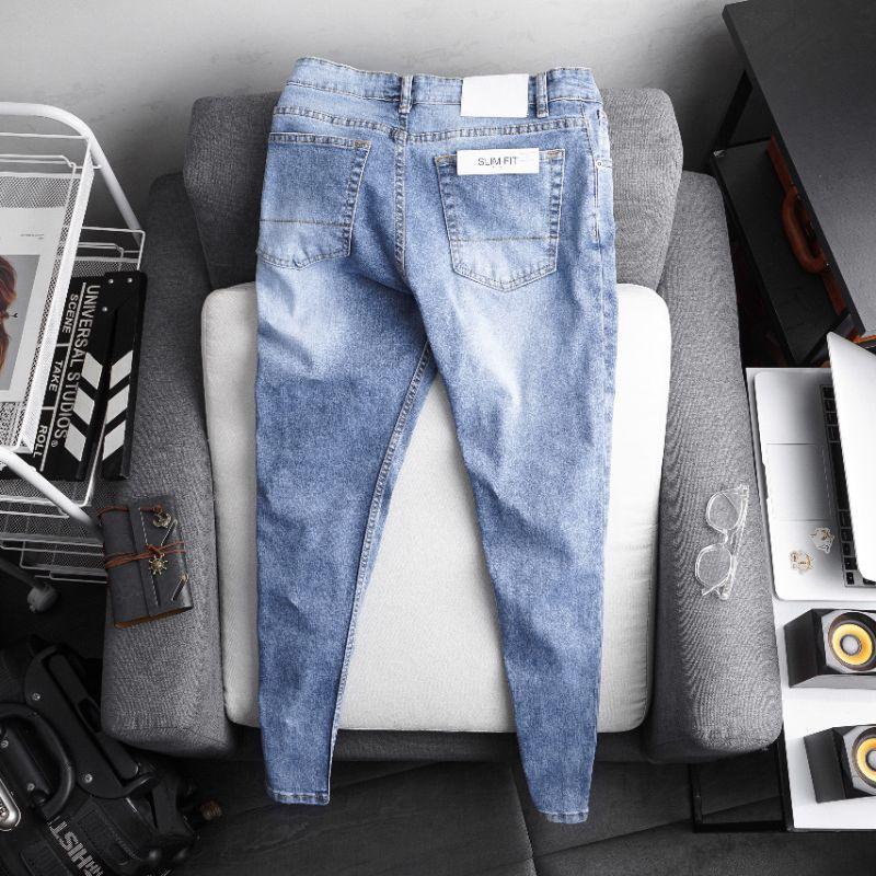 Quần jean nam slimfit ống ôm nhẹ jean co giãn vnxk chất xịn