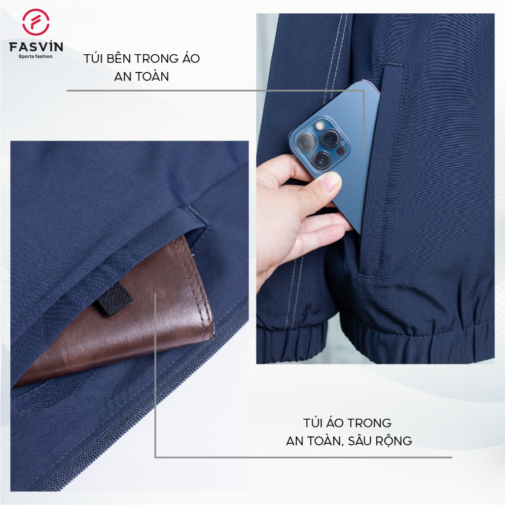 Bộ Quần Áo Gió Nam Thể Thao Fasvin BC25676.HN Chất Vải Gió Chun 02 Lớp Lót Vải Thun Mềm Mại Ấm Áp