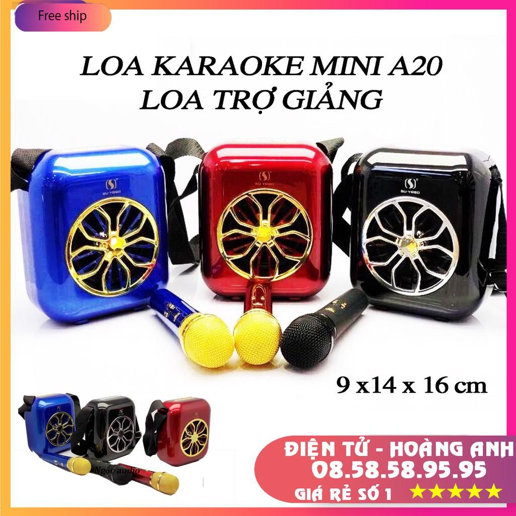 Loa KARAOKE MINI A20 Kiêm loa trợ giảng bluetooth tặng 1 micro không dây