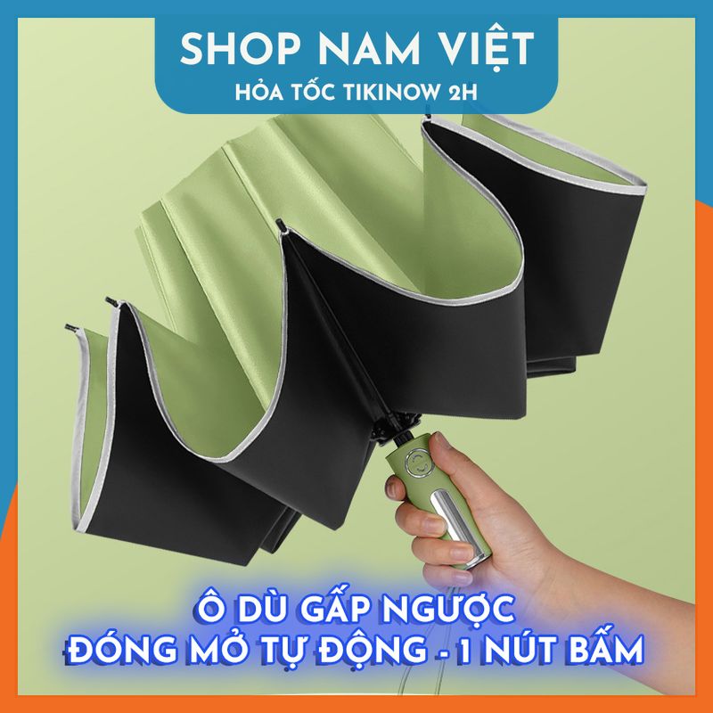 Ô Dù Mở Ngược Gấp Gọn 10 Xương Đóng Mở Một Nút Bấm