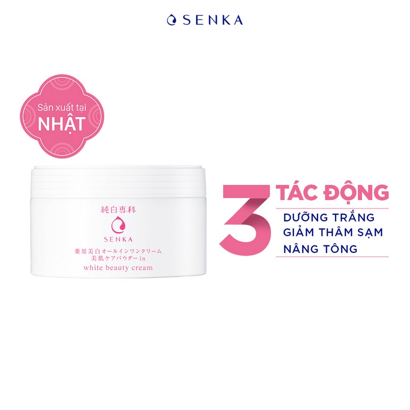 Kem dưỡng trắng da nâng tông 3 trong 1 Senka White Beauty 100g