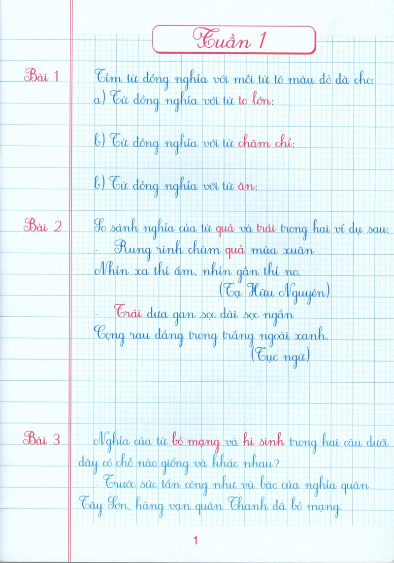 Vở Ô Li Bài Tập Thực Hành Tiếng Việt 5 (Quyển 1)