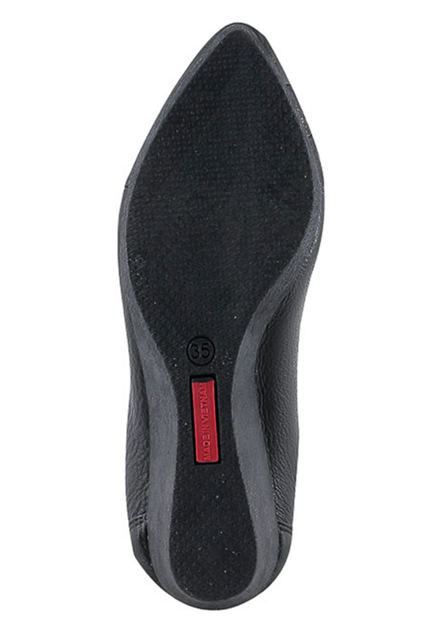 Giày Nữ Da Bò 5 Phân Huy Hoàng HT7942 - Đen
