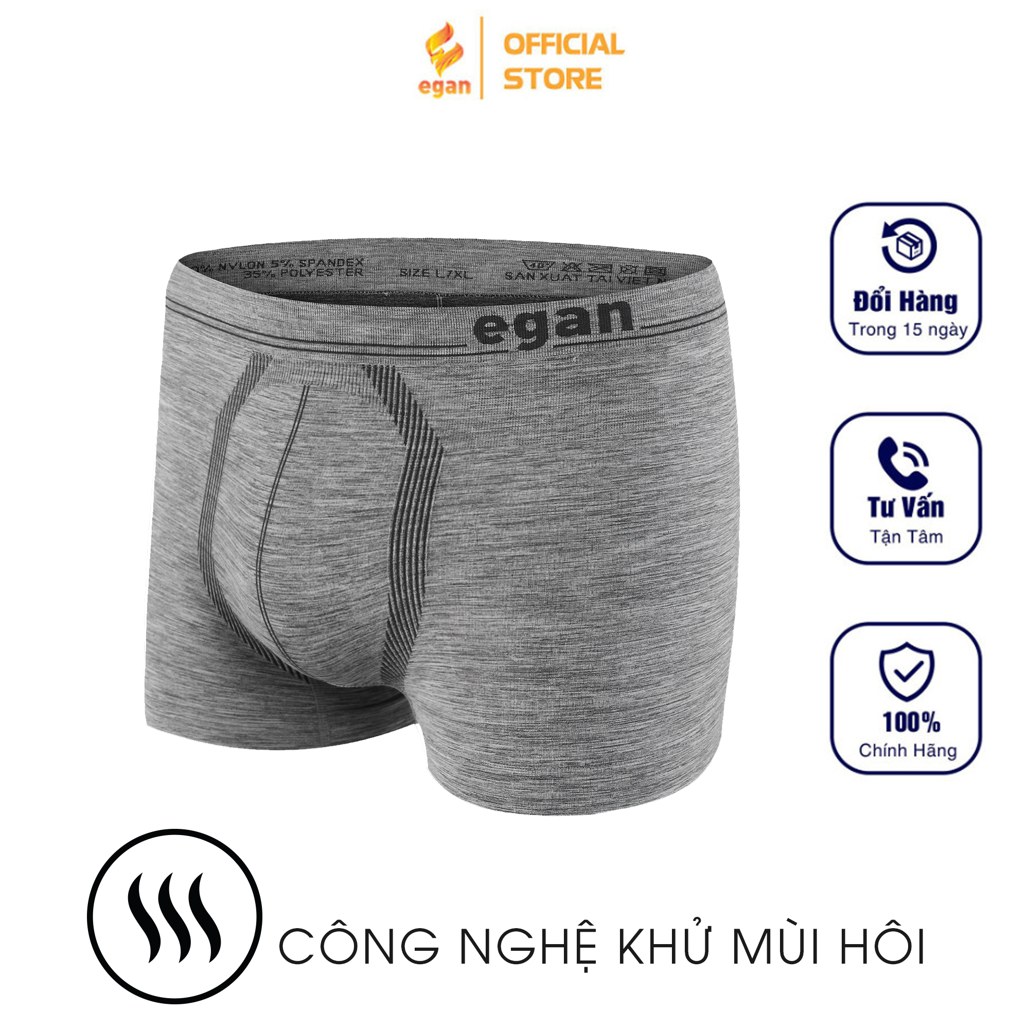 Quần Lót Nam Boxer Cao Cấp EGAN Chất Vải Mỏng Nhẹ Co Dãn Thoáng Mát Thích Hợp Vận Động Thể Thao BX01