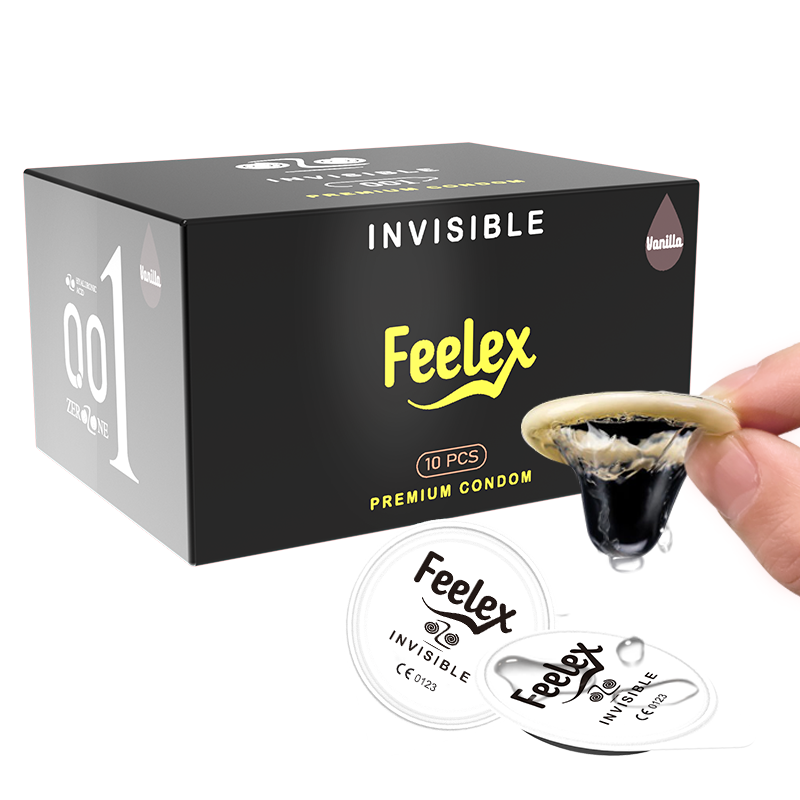 Bao cao su cao cấp OZO Feelex Invisible Cool - Hộp 10 bcs