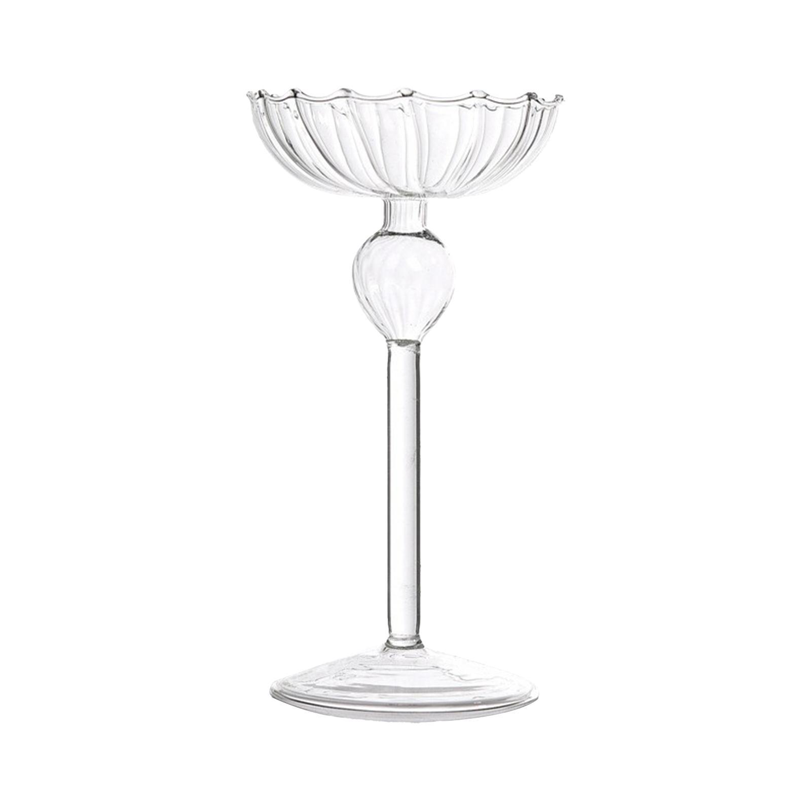 2Pcs Tealight Candle Holders Glass Candlestick Holders Table Centerpiece