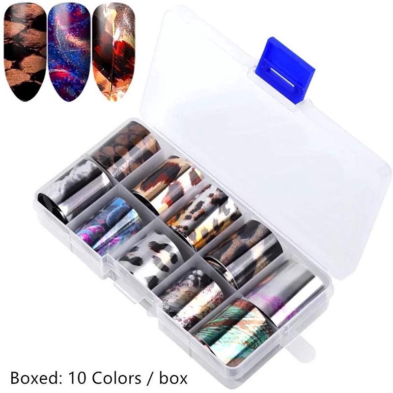 Set 10 tấm giấy foil hologram dán móng nghệ thuật