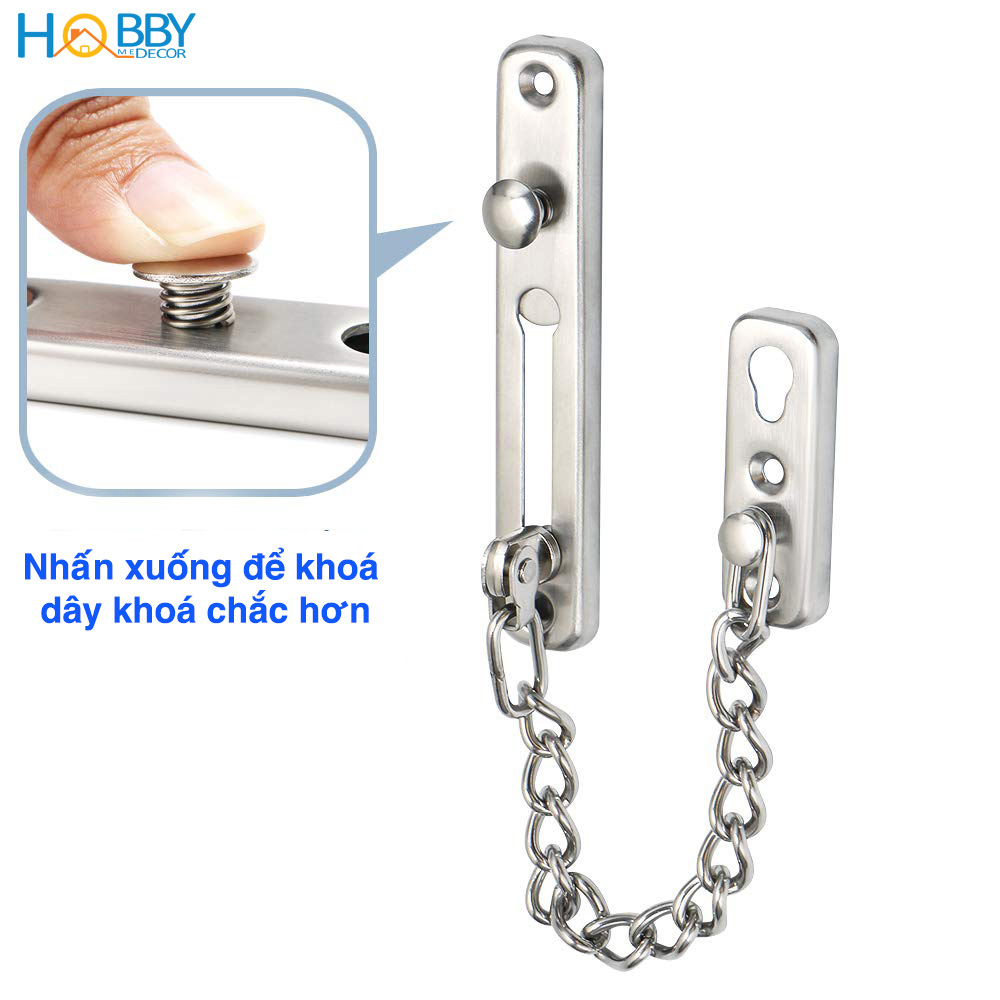 Chốt cửa dây xích an toàn inox 304 gắn cửa HOBBY Home Decor KLC1 bảo vệ phòng cho chung cư phòng ngủ không rỉ sét