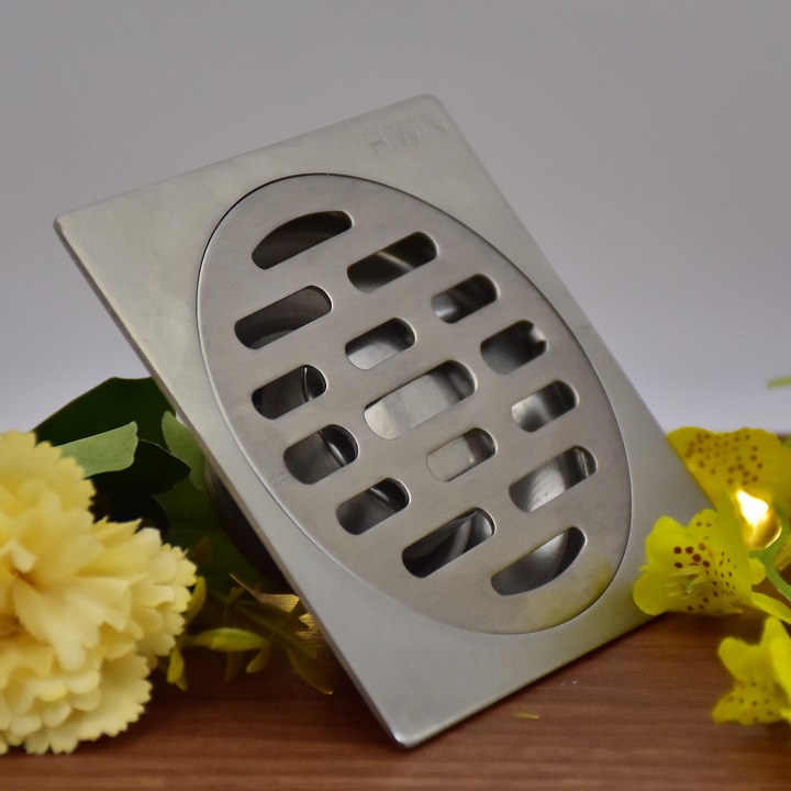 Phễu ga thoát sàn chống mùi hôi inox 304 kích thước 100x100mm HIWIN FD-1219