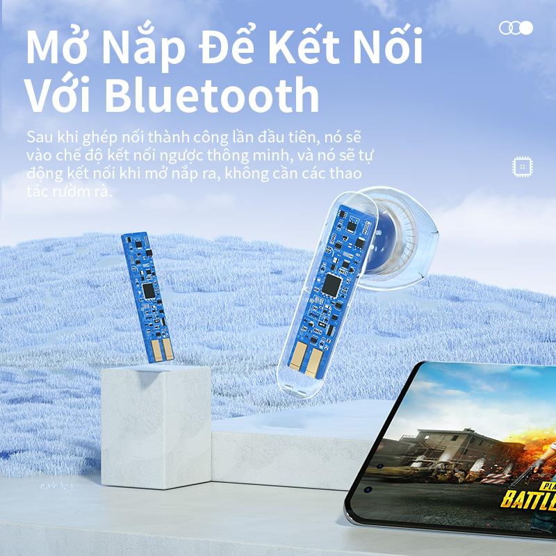 Tai Nghe Bluetooth không dây TWS BASIKE TW87 âm thanh nổi với màn hình 16H sử dụng liên tục - Hàng chính hãng