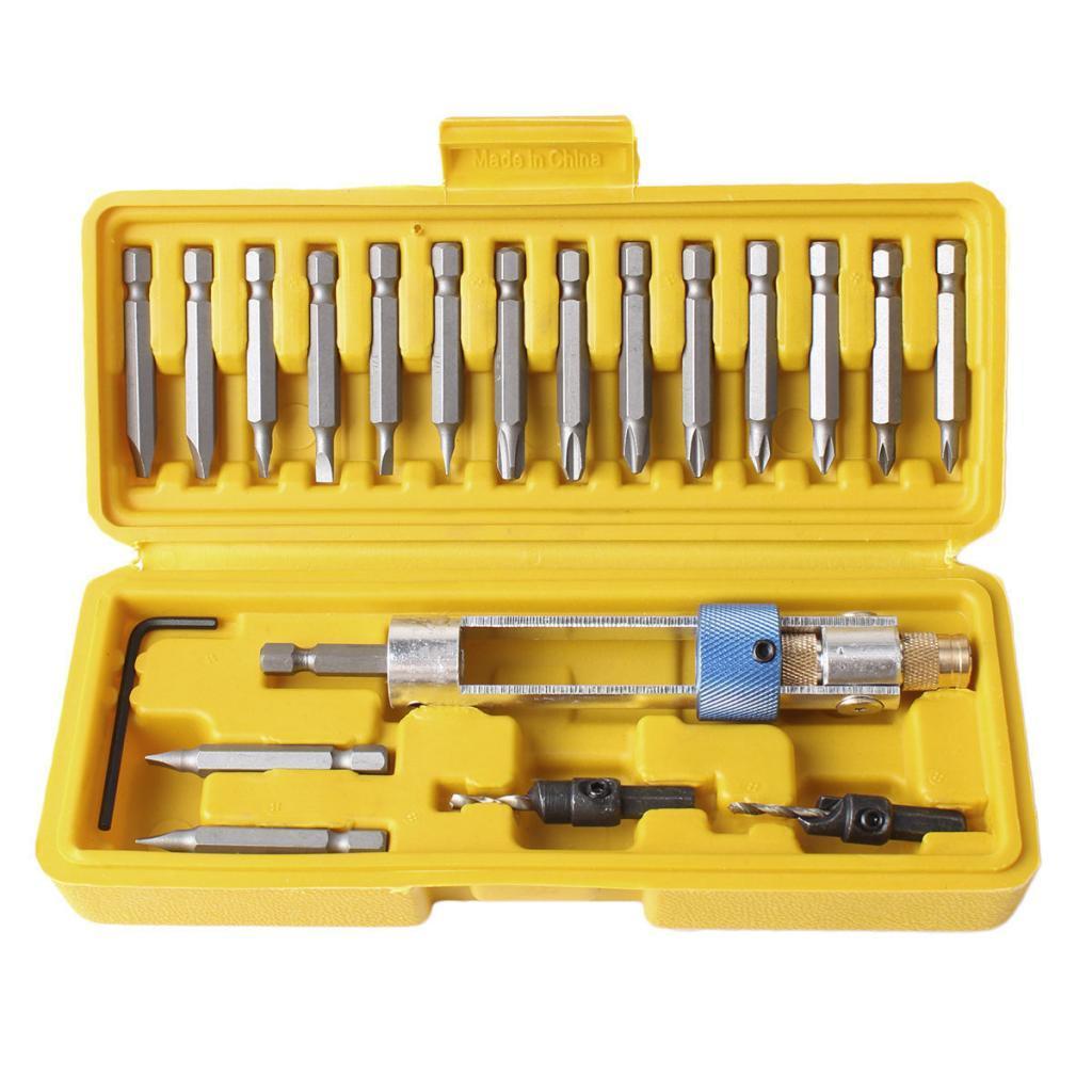 20pcs Multi Screwdriver Set  Drill Driver Countersink Bits & Wrench