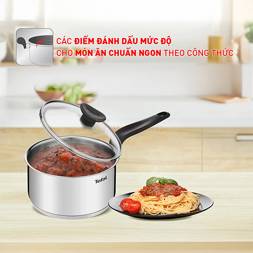 Nồi cán dài/quánh Inox Tefal Duetto Plus 16cm x 1.5L G7192836 - Hàng chính hãng