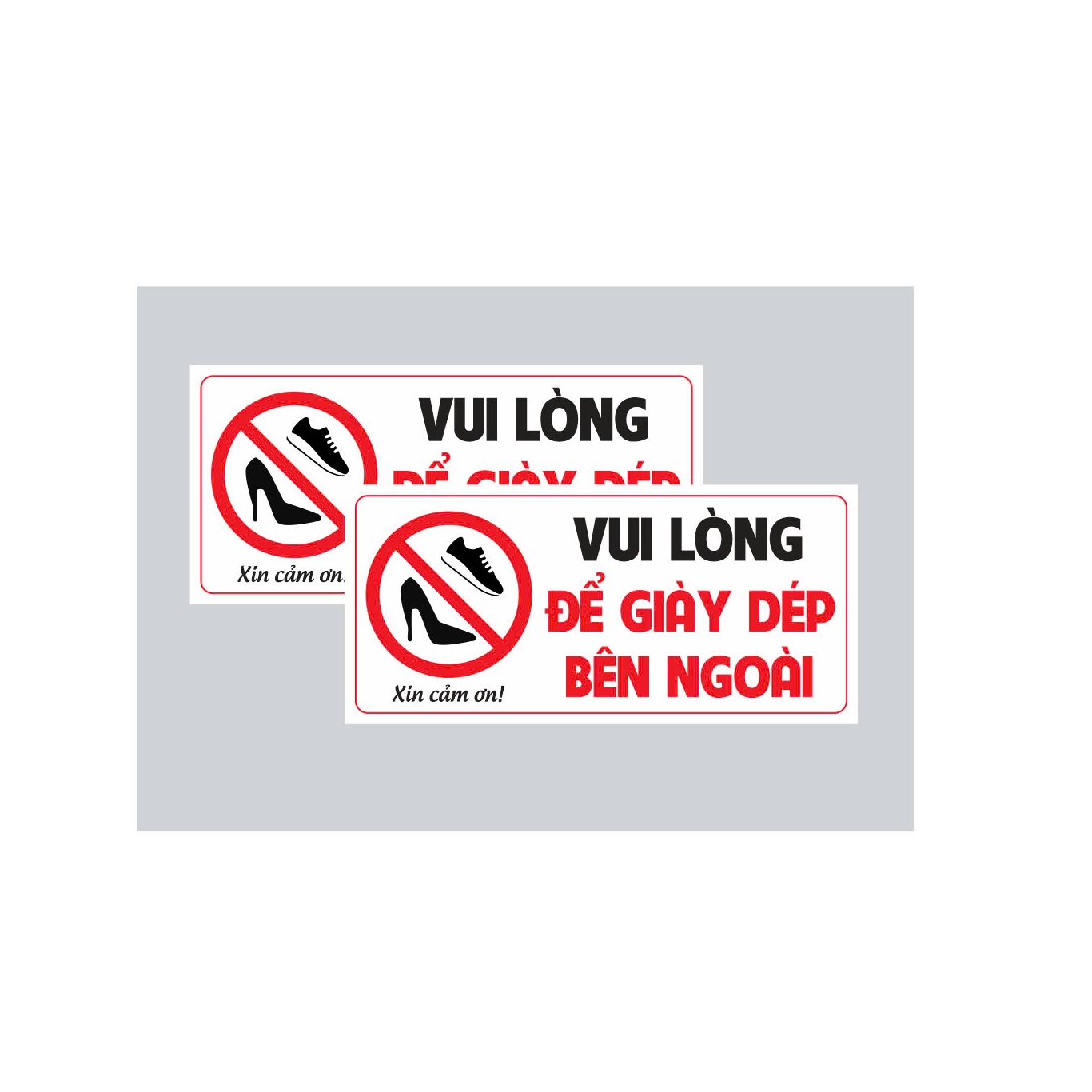 Tem Để Giầy Dép Bên Ngoài, Tem Decal Nhựa Dán Chú Ý, Nhắc Nhở Để Giầy Dép Bên Ngoài Phòng Để Giữ Vệ Sinh. Takyhome 5003