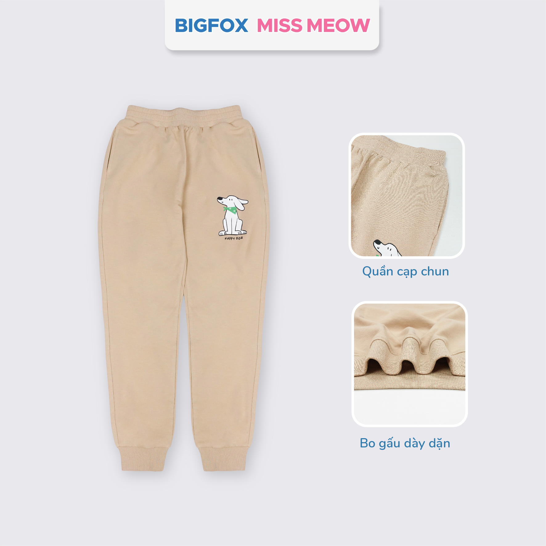 Bộ đồ dài tay cho bé trai size đại Bigfox Miss Meow mùa thu đông mặc nhà vải nỉ dày dặn cỡ 3-11 tuổi