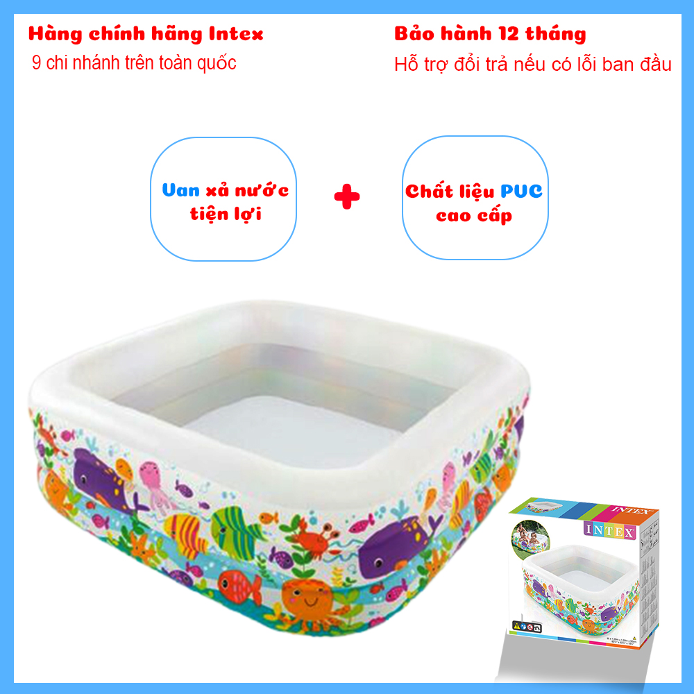 Bể bơi phao đại dương 1m59 hình vuông INTEX 57471