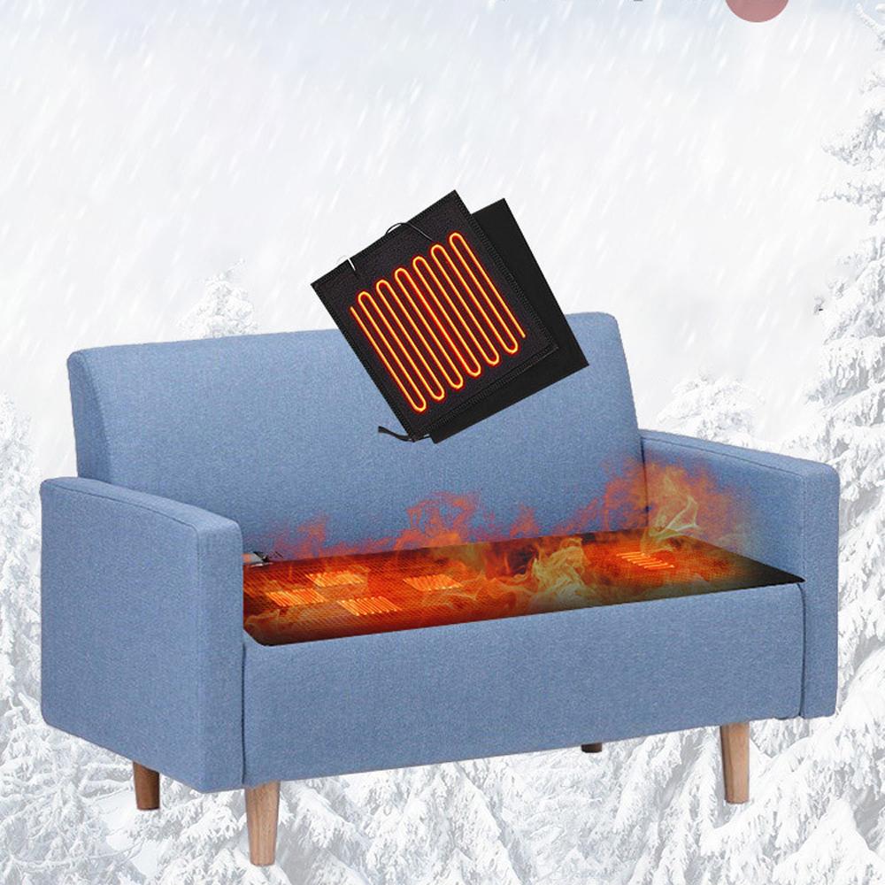 Heated Sleeping Bag Pad Mattress USB Power Warm Heating Mat with 5 Heating Zone 3-Level Temperature for Camping Travel