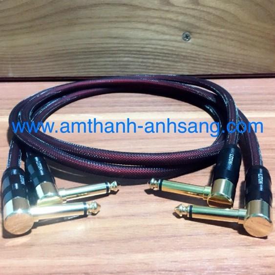 Dây audio Jack 6.5mm cong 2 đầu 02 dây tín hiệu âm thanh dài 1m