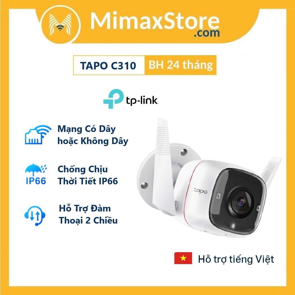 Camera Wi-Fi An Ninh Ngoài Trời Tp-link Tapo C310 | Hàng Chính Hãng