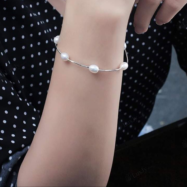 Lắc Tay S925 Kết Hợp Viên Trai Dáng Gạo BTJ027_1