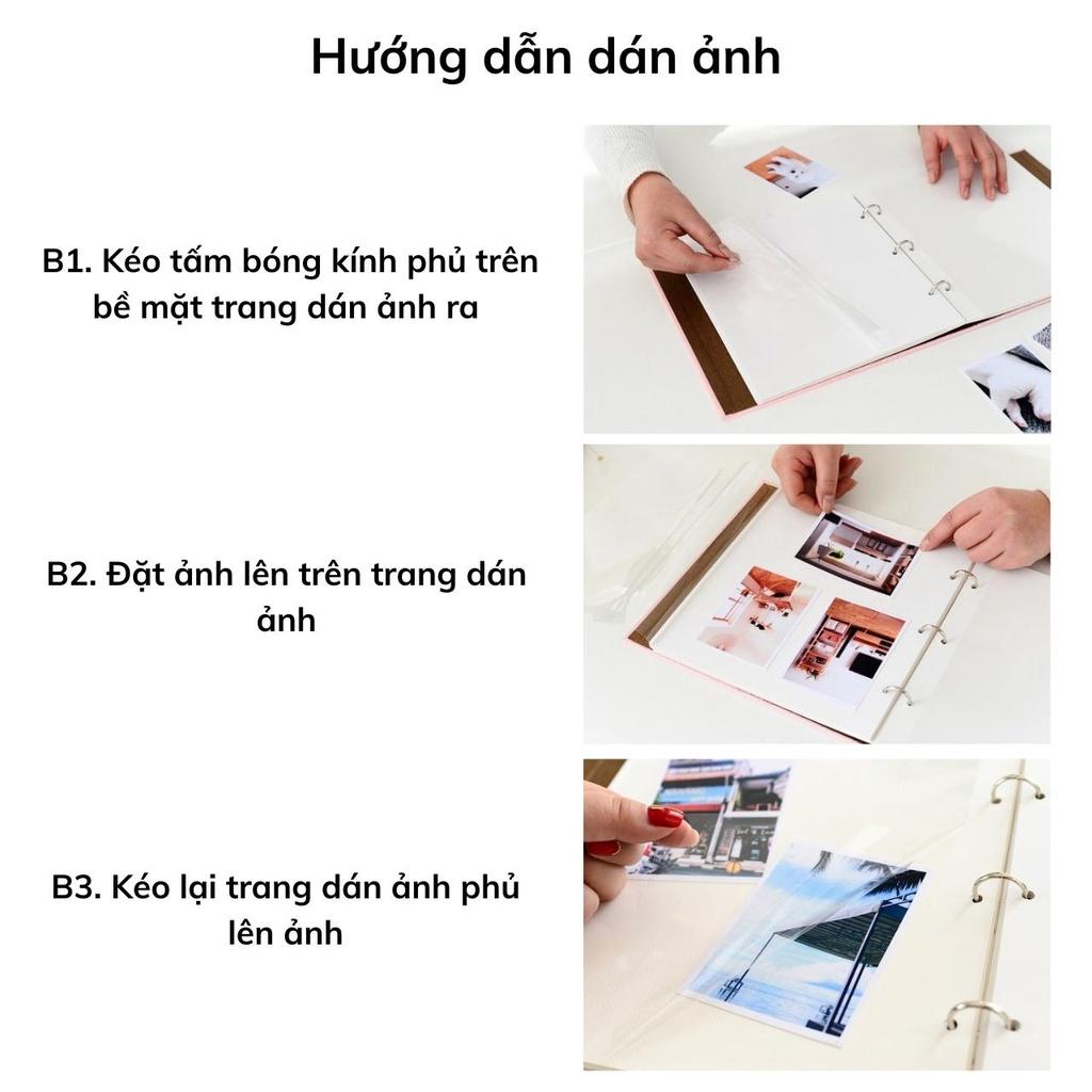 Album ảnh dán cỡ 17x14 cm bìa hoạt hình trang có sẵn keo dán, để nhiều cỡ ảnh 6x9, 8x10, 9x12, 10x15 Tú Vy Studio